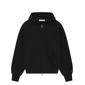 🖤 Essentials Fear of God Classic Zip-Up Hoodie – Jet Black (SS25) (XS–XL) 🖤